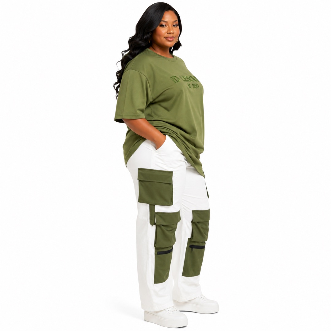 Two Tone Multi Pocket Cargo Set